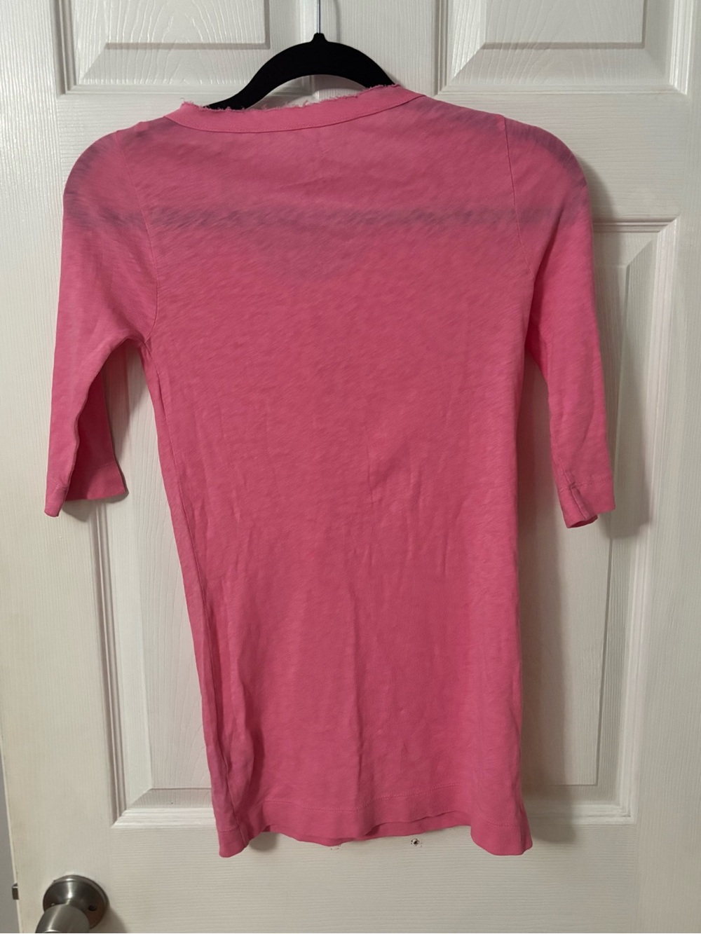 J Crew Pink Ruffle Front Tee - Picture 5 of 5